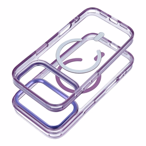 Su MagSafe suderinamas Frame Clear Hybrid Mag Cover dėklas iPhone 17, violetinis