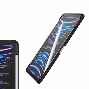 Crong PrimeFolio atverčiamas dėklas, skirtas iPad Air 11" (2026–2024) / iPad Air 10.9" (5-osios / 4-osios kartos) / iPad Pro 11" (2022–2021), su Apple Pencil laikikliu, juodas ir skaidrus