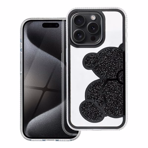 TEDDY BEAR dėklas telefonui IPHONE 15 Pro juodas