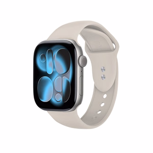 Skystojo silikono dirželis Crong Liquid, skirtas Apple Watch 38/40/41/42 mm, akmens smėlio spalvos