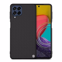 Nillkin Tekstūrinis dėklas patvarus sustiprintas dėklas su geliniu rėmu ir nailonine nugarėle Samsung Galaxy M53 5G juodas