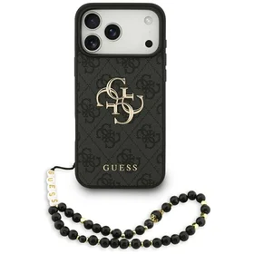 Guess 4G Strap 4G Classic Logo dėklas telefonui iPhone 17 Pro Max - juoda