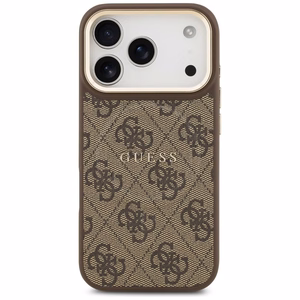 Guess 4G PU Classic Logo Magnetinis dėklas telefonui iPhone 17 Pro - rudas