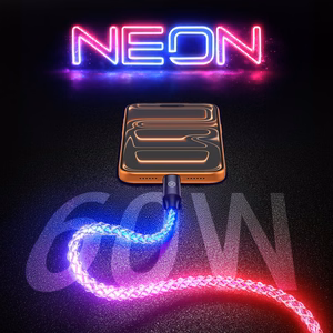 Blavec Kabel Neon - TYP C na Typ C - PD 60W 3A 1 metre (CNE-CC3L1) luminous RGB