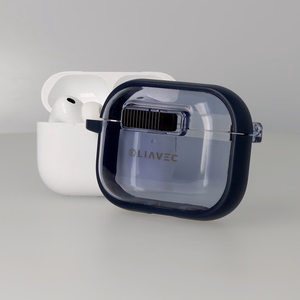 Liavec SlideLock Dėklas for Apple AirPods Pro 3 skaidrus-mėlynas