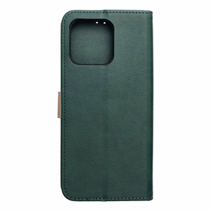 Žalias ir auksinis Split Book atverčiamas dėklas, skirtas Motorola G57 POWER