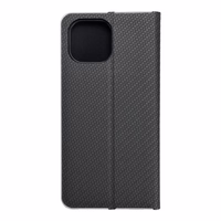 Dėklas telefonui LUNA Book Carbon for Xiaomi Mi 11 Lite 5G / Mi 11 Lite LTE ( 4G ) / Mi 11 Lite NE - juodas (m)
