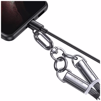 Telefono dirželis su įkrovimo laidu Usams SJ745 60W USB-C į USB-C 1.2m rožinis