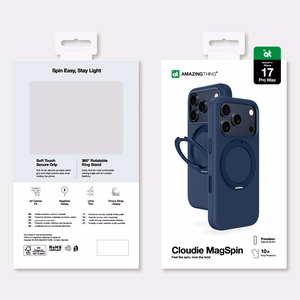 AmazingThing Cloudie dėklas telefonui iPhone 17 Pro Max su stovu – mėlynas