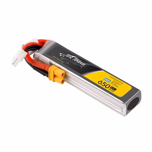 „Lipo Tattu“ akumuliatorius 2s, 650 mAh, 95C, 7,6 V, HV su XT30 jungtimi, ilgas korpusas