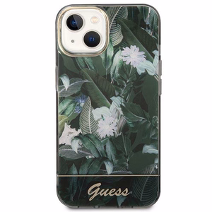 Guess GUHCP14MHGJGHA iPhone 14 Plus 6.7 "žalias/žalias kietas dėklas Jungle Collection