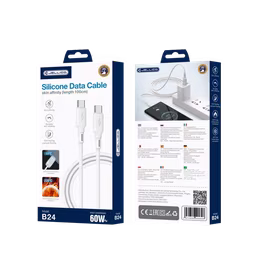 JELLICO laidas B24 USB-C - USB-C PD 60W 1M Baltas