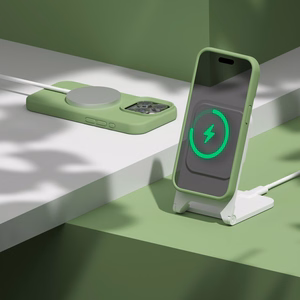 Etteri silikoninis dėklas telefonui iPhone 15 Pro Max 6,7" šviesiai žalias