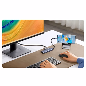 Ugreen CM511 20956A 6in1 šakotuvas USB-C - HDMI / 3x USB-A 3.0 / SD/TF kortelių skaitytuvas - pilkas