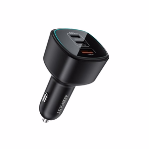 Acefast B18 200 W automobilinis įkroviklis, 2 × USB-C + USB-A, juodas