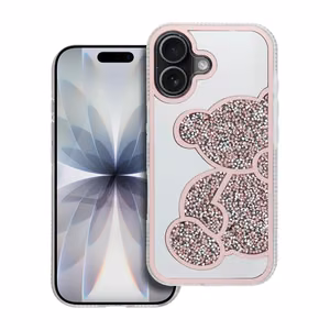 TEDDY BEAR dėklas telefonui IPHONE 17 rožinis