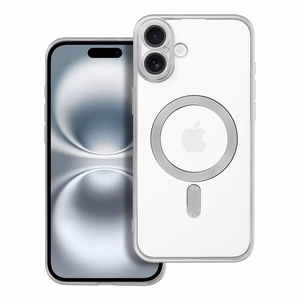 ELECTRO MAG COVER dėklas telefonui suderinamas su Magnetiniu IPHONE 16 Plus sidabrinis