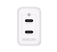JELLICO sieninis įkroviklis C106 GaN PD 45W 2xUSB-C baltas