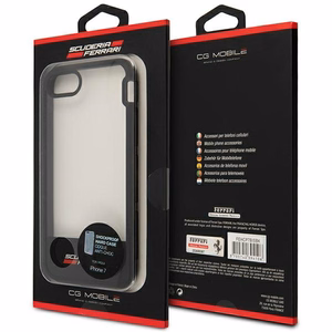 Ferrari Racing Shield dėklas telefonui iPhone 7 / 8 / SE 2020 / SE 2022 - Pusiau skaidrus