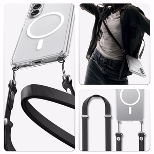 SPIGEN dėklas ULTRA HYBRID MAG, suderinamas su "MagSafe", skirtas S26, skaidrus / baltas