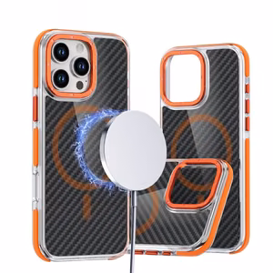 FIBER Dėklas comapitble with MagSafe for XIAOMI Redmi Note 15 Pro 4G oranžinis