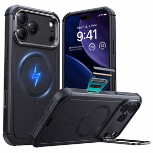 ESR Cyber Kickstand Magnetinis dėklas telefonui iPhone 17 Pro - juodas