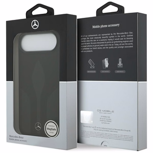 Mercedes Leather The Move Magnetinis dėklas MagSafe telefonui iPhone 17 Air - juodas