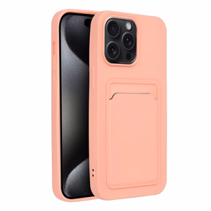 Kortelių dėklas telefonui IPHONE 15 Pro Max rožinis