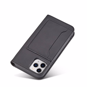Magnetinis dėklas kortelėms iPhone 12 Pro Max dėklas kortelių piniginė kortelių laikiklis juodas
