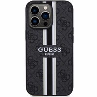 Guess GUHMP13LP4RPSK iPhone 13 Pro / 13 6.1" juodas/juodas kietas dėklas 4G Printed Stripes MagSafe