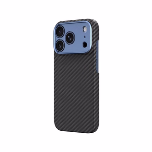 AmazingThing Titan Max Lens dėklas, skirtas iPhone 18 Pro Max, iš aramido pluošto, su kameros apsauga, suderinamas su MagSafe – spalva: mėlyna