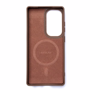 Wozinsky Anglies pluošto dėklas telefonui Samsung Galaxy S25 su MagSafe – rudas