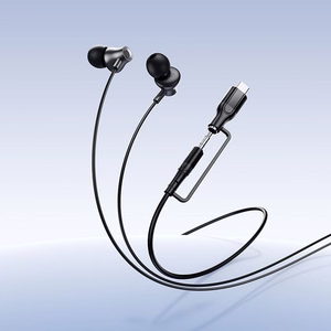 Hoco M119A laidinės ausinės su mikrofonu, 3,5 mm / USB-C jungtis, juodos