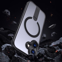 Hibridinis šarvuotas X dėklas iPhone 17 su MagSafe suderinamu stovu - juodas