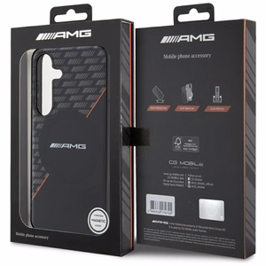 AMG Double Layer Rhombs MagSafe dėklas telefonui Samsung Galaxy S25 - juodas/raudonas (m)