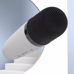 Blavec nešiojamas Bluetooth garsiakalbis WS-07 Karaoke Party 5W su 2 mikrofonais baltas