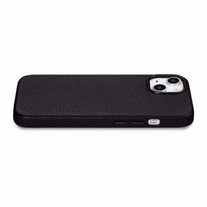 Чехол iCarer Litchi Premium Leather для iPhone 14 Plus магнитный кожаный с MagSafe чёрный