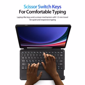DUX DUCIS dėklas DK sulankstomas su belaidžiu klaviatūra SAMSUNG Tab S9/S9FE/S10FE juodas