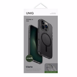 Uniq Clario dėklas telefonui iPhone 16 Pro 6.3" Magclick įkrovimas pilkas