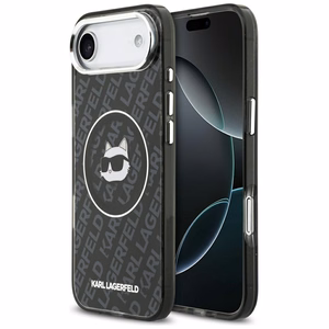 Karl Lagerfeld IML Choupette galvos logotipo magnetinis iPhone Air dėklas - juodas