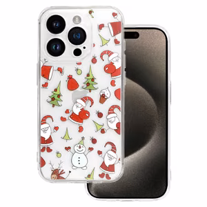TEL PROTECT Kalėdinis skaidrus dėklas telefonui Iphone 15 Pro Max Dizainas 1
