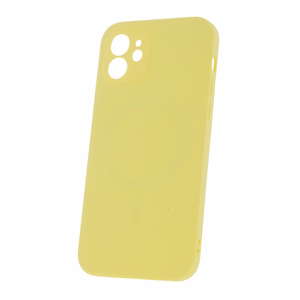 Mag nematomas dėklas telefonui iPhone 12 6,1" pastelinė geltona
