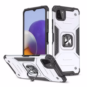 Wozinsky Ring Armor Case с подставкой прочный защищённый чехол для Samsung Galaxy A22 4G серебряный