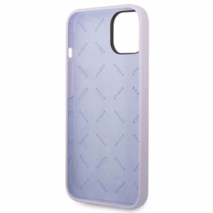 Guess GUHCP14SSLSMU iPhone 14 6.1" violetinis silikoninis dėklas telefonui su vintažiniu auksiniu logotipu