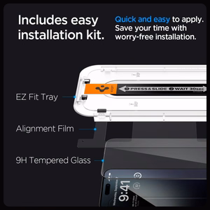 Spigen Glas.tR EZ Fit FC grūdintas stiklas iPhone 15 Pro - juodas 2 vnt.