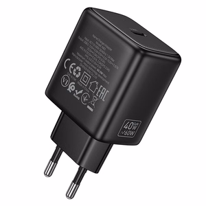 Telefono GaN įkroviklis Hoco USB C PD AVS 40W max 60W N83 juodas