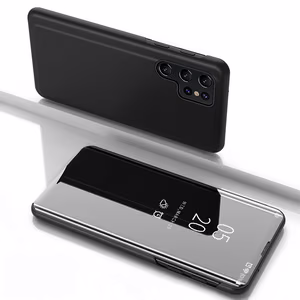 Clear View Чехол для Samsung Galaxy S25 Ultra с откидной крышкой - чёрный