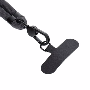 SWING (8mm) Telefono dirželis, Telefono pakabukas su reguliuojamu ilgiu / virvės ilgis 165cm (maks. 82.5cm kilpoje) / ant peties arba kaklo - pilkas