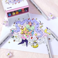 Dvipusiai markeriai - flomasteriai ARRTX Oros, 12 spalvų, pastelinių tonų