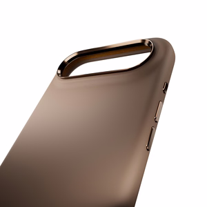 Pure Icon Magnetinis Pro skystas silikoninis dėklas iPhone 17 Air, MagSafe suderinamas, su kameros apsauga ir aliuminio mygtukais - rudas